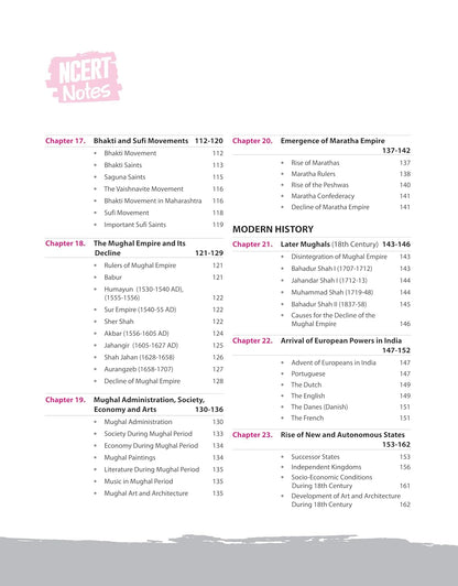 Arihant NCERT Notes Indian History Class 6–12(Old+New)2nd Edition(English)