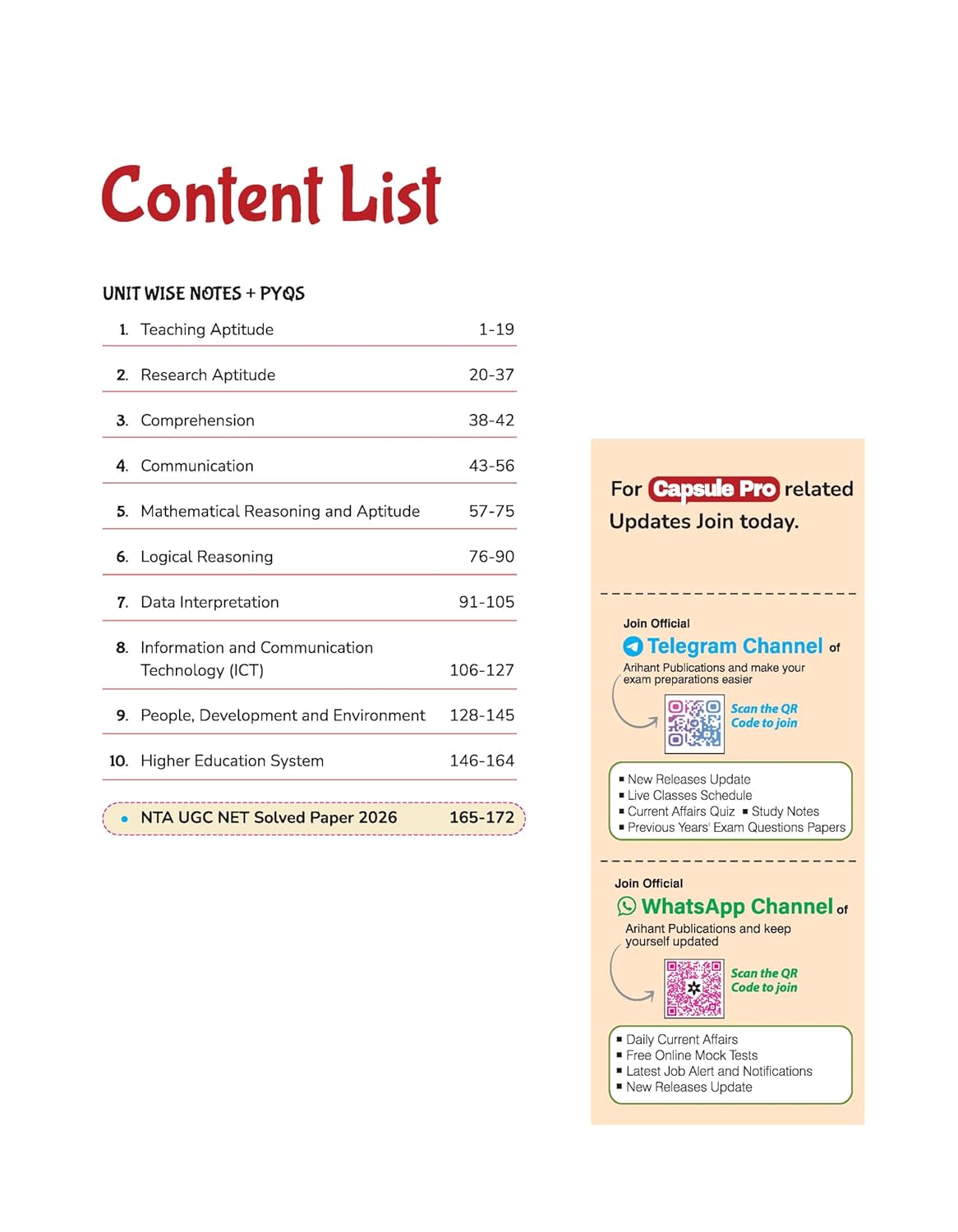 Arihant UGC NET Paper-1 Capsule Pro 2026 Solved Paper (English Medium)