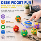 Press to Spin Fidget Spinner Ball | 360° Rotating Transformable Sensory Stress Relief Toy for Kids & Adults | Multicolor