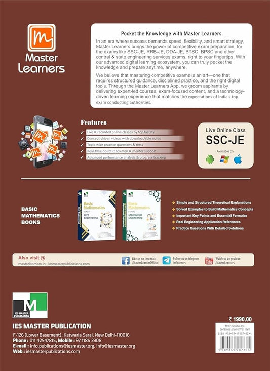 IES Master Publication SSC‑JE 2026 Civil Engineering | Previous Years Topic‑Wise Objective Questions + Detailed Solutions with Theory | English Medium