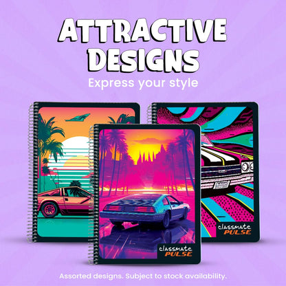 Classmate Pulse Spiral Notebook – 160 Pages, Ruled, Spiral Bound