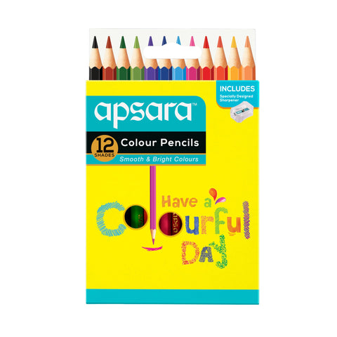 Apsara Colour Pencils 12 Shades | Smooth & Bright Colours for Drawing & Colouring