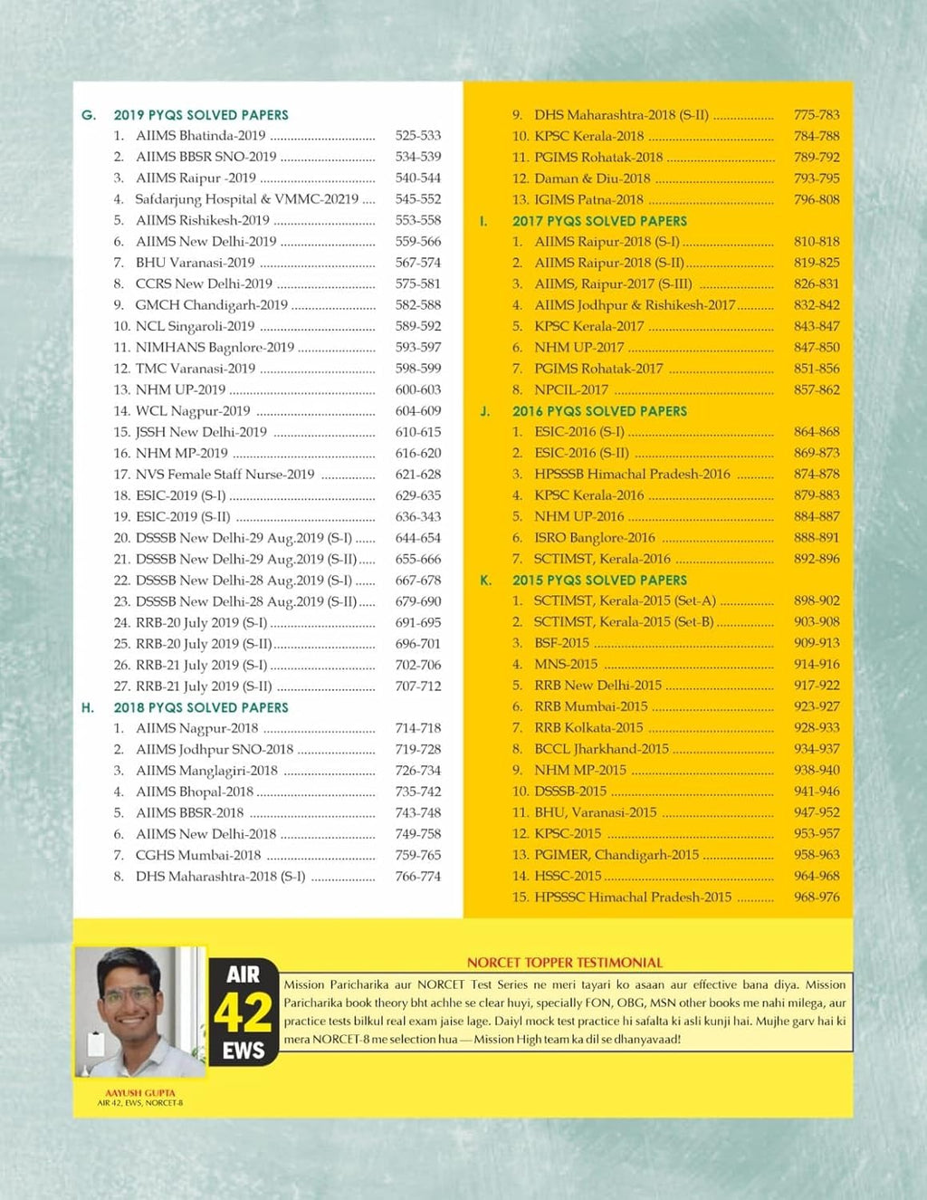 Mission High Old Paper All Nursing Exams [Volume 1] 200+ Solved Papers (2015-2025) & 20,000+ MCQ's (English Medium)