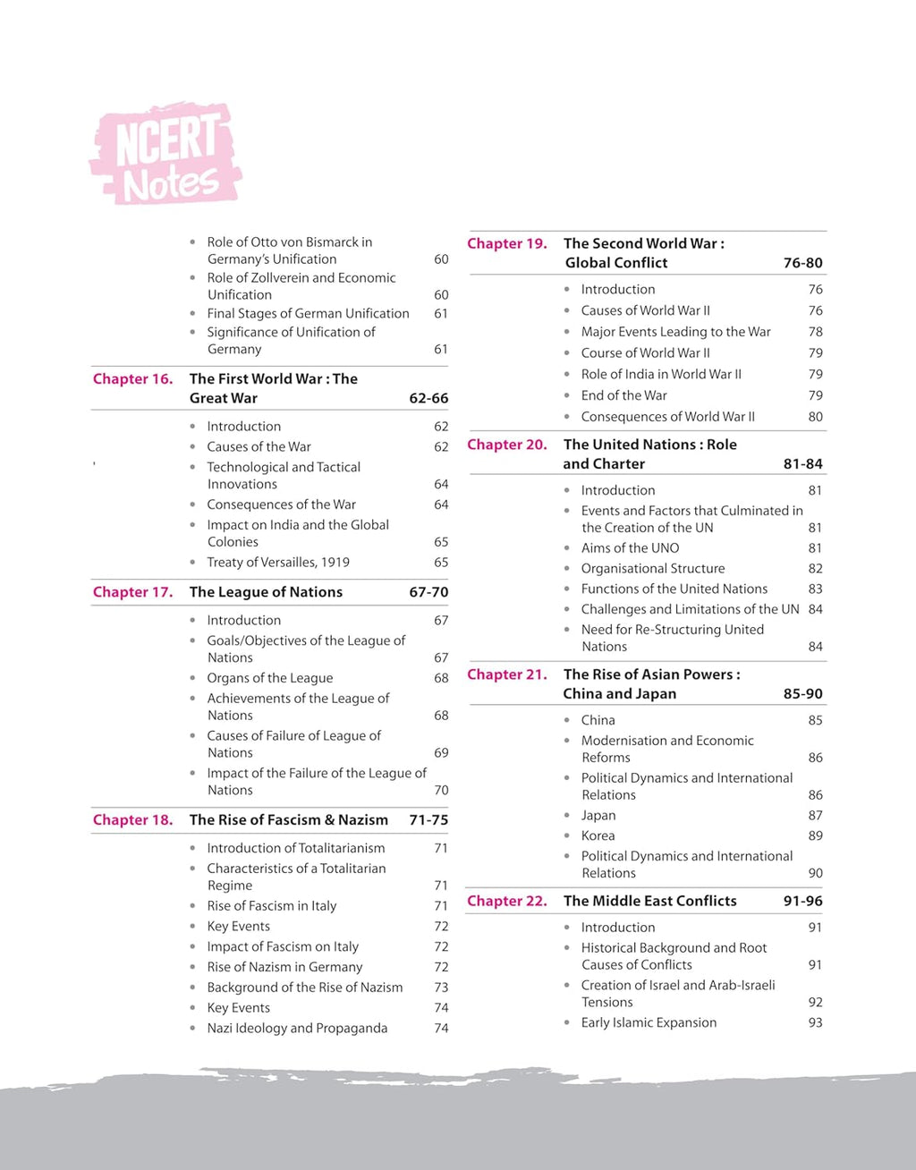 Arihant NCERT Notes World History for Class 9–12 (Old + New) 2nd Edition (English Medium)