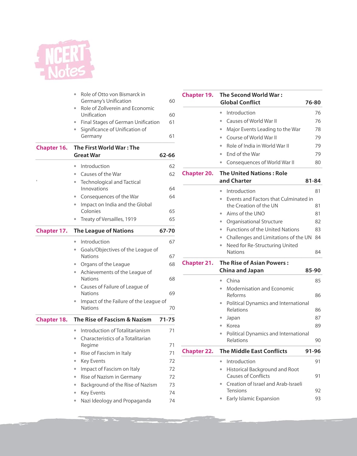 Arihant NCERT Notes World History for Class 9–12 (Old + New) | English Medium