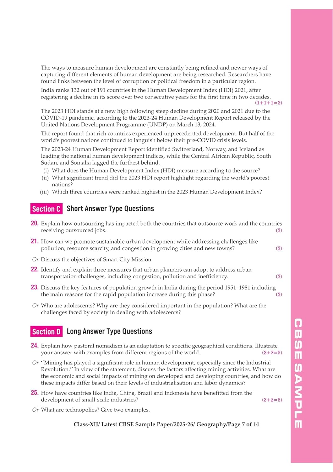 Arihant CBSE 15 Sample Question Papers – Geography Class 12 | 2026 Edition (English Medium)