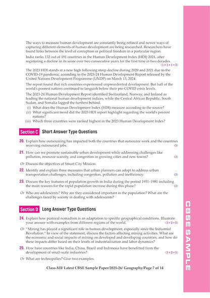 Arihant CBSE 15 Sample Question Papers – Geography Class 12 | 2026 Edition (English Medium)