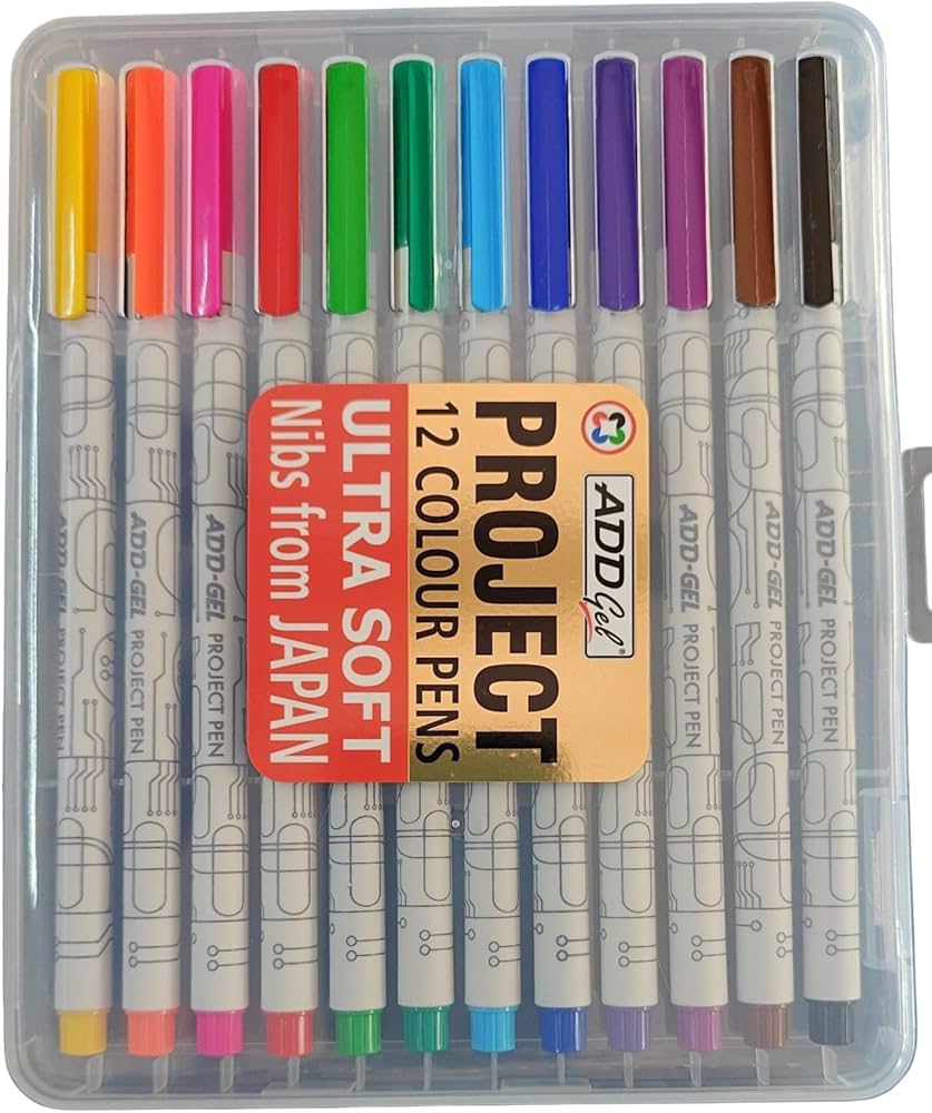 ADD Gel Project Ultra Soft Colour Pens 12 Colours | Smooth & Vibrant Gel Pens