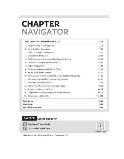 Arihant CUET UG 2026 Political Science Chapterwise Notes & Question Bank | English Medium