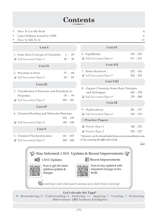 Oswaal Class 11 Chemistry CBSE Question Bank Chapter-wise & Topic-wise Solved Papers Edition 2027 (English Medium)