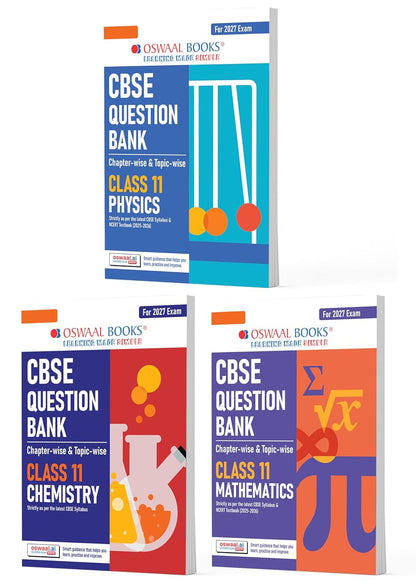 Oswaal Books CBSE Question Bank Class 11 Combo Set – Physics, Chemistry & Mathematics For 2027 Exam (English Medium)
