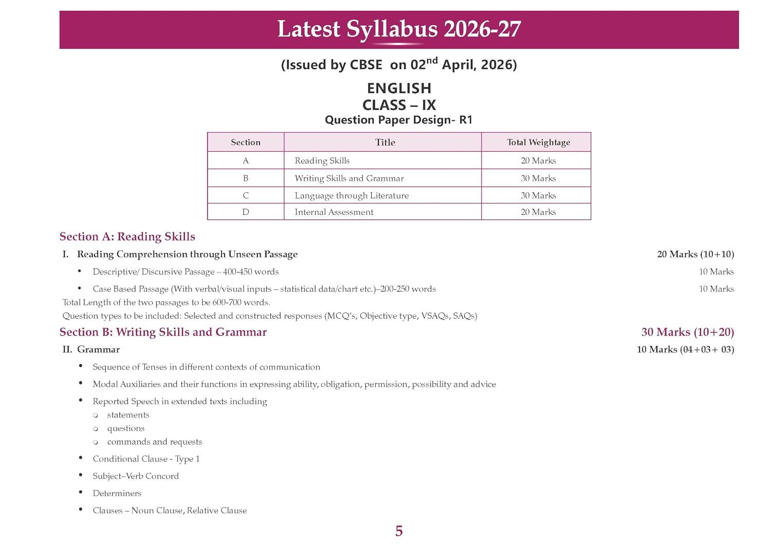 Oswaal CBSE Workbook English R1 Kaveri Class 9 (English Medium)