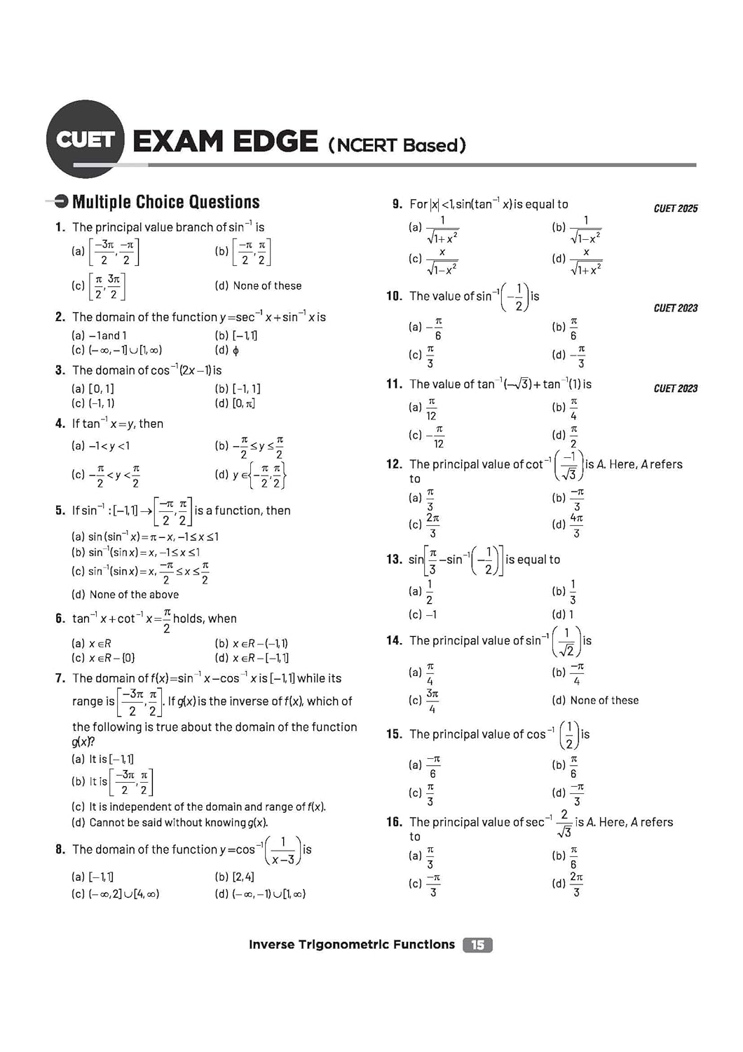 Arihant CUET UG 2026 Mathematics | Chapterwise Notes & Question Bank | English Medium