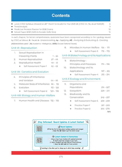 Oswaal CBSE Question Bank Chapterwise and Topicwise Solved Papers Class 12 Biology