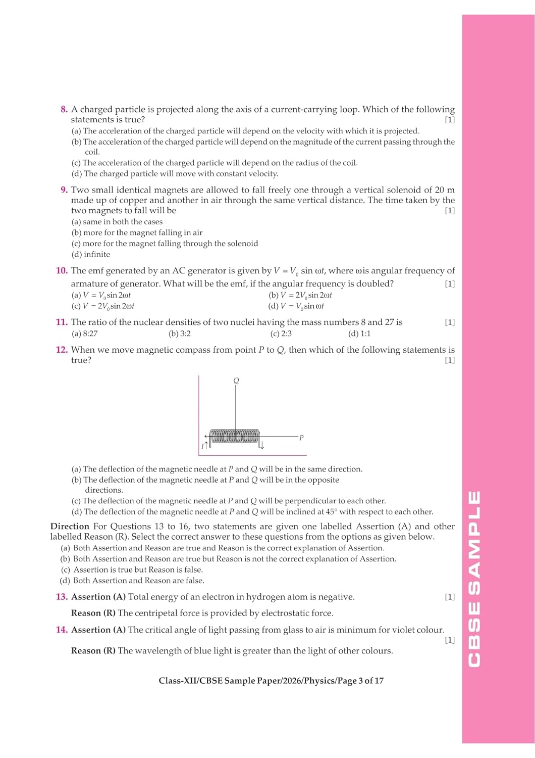 Arihant CBSE 15 Sample Question Papers – Physics Class 12 | 2026 Edition (English Medium)