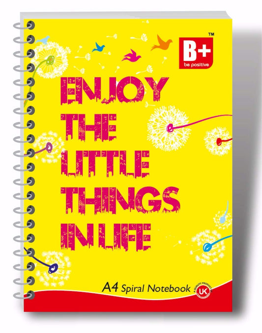B+ Be Positive Spiral Notebook (A4 Size, 180 Pages) Ruled