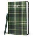 Premium 2027 A5 Diary with Pen | Green Checkered Design | Diwali & Corporate Gift