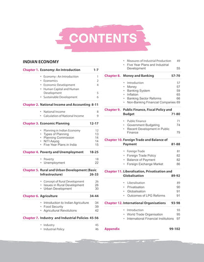 Arihant NCERT Notes Indian Economy Class 9–12(Old + New)2nd Edition(English Medium)
