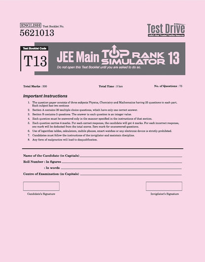 Arihant - JEE Main Exam 2026 Test Drive | 20 Tests, 16 Booklets, 1500 Questions (PCM) English Medium