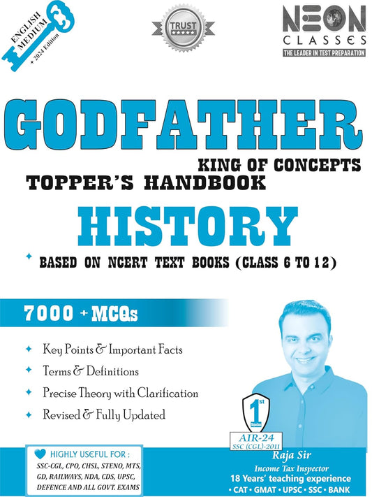 Neon Classes Godfather Topper’s Handbook General Studies (English) | Polity, History, Geography, Economics & Computer