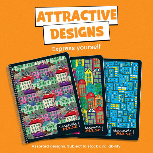 Classmate Pulse 6-Subject Spiral Notebook – 506 Pages, Premium Unruled