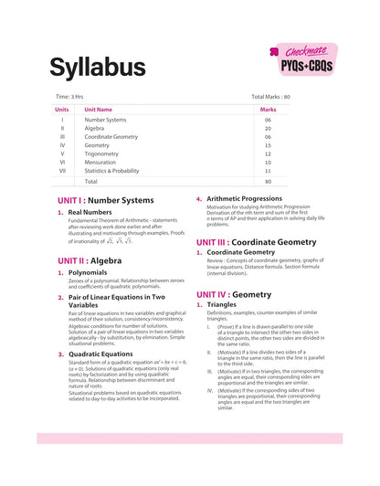 Arihant Checkmate PYQs + CBQs Mathematics (Standard) Class 10 | Updated Edition 2026