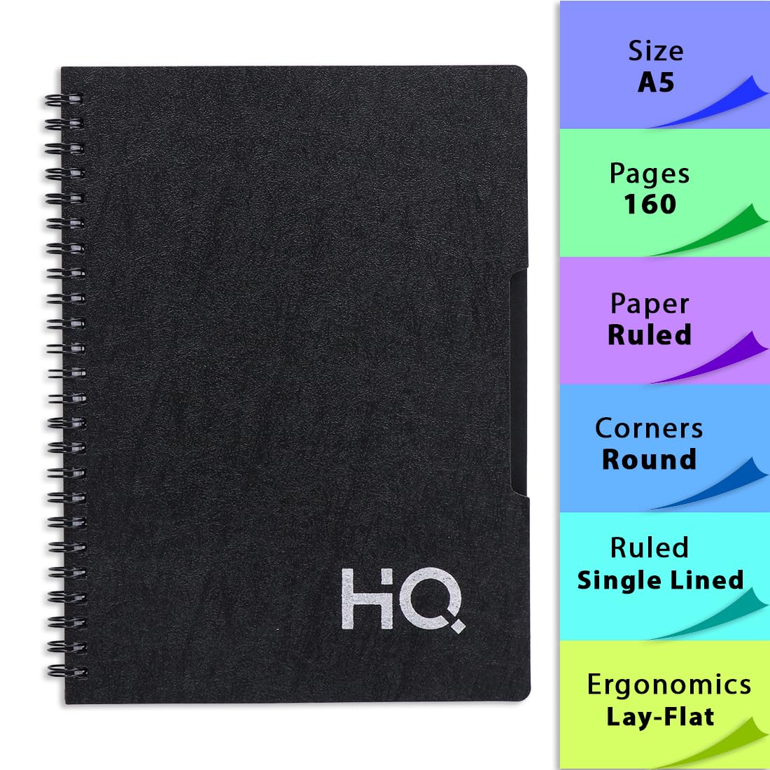 Navneet HQ A5 Diary Case Bound Notebook – Size (14.8 × 21 cm), 160 Pages | Single Line