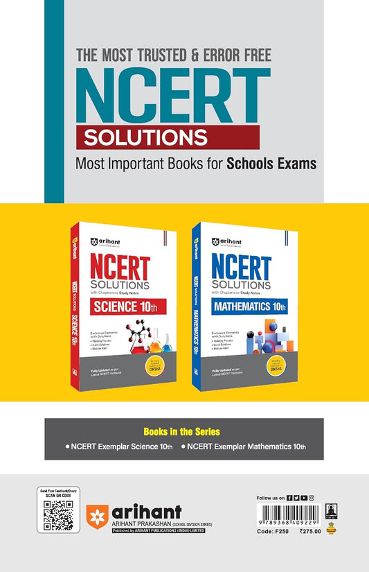 Arihant - NCERT Exemplar Problems-Solutuions Mathematics (Class 10th) English Medium