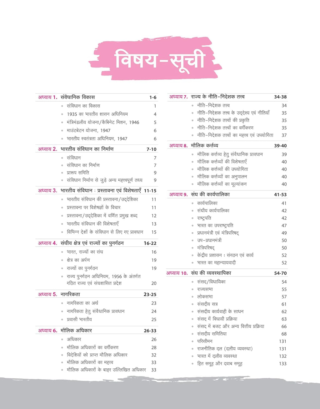 Arihant NCERT Notes Bhartiya Rajvyavastha evam Prashashan Class 6–12(Old+New) 2nd Edition | Hindi Medium