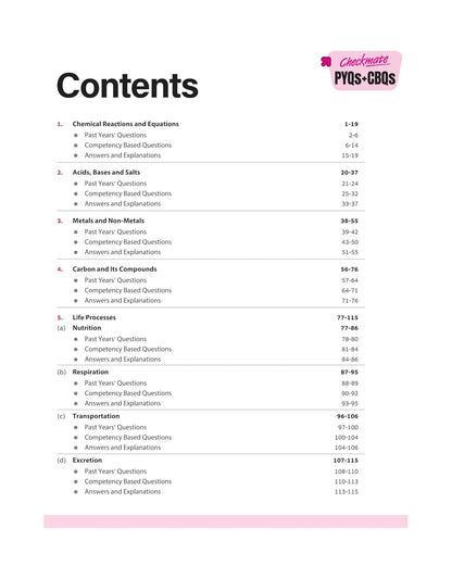 Arihant Checkmate PYQs + CBQs Science Class 10 (Updated Edition 2026) | English Medium