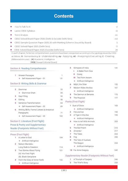 Oswaal CBSE Class 10 English Language & Literature Question Bank (2017–2026) | Chapter & Topic-wise Solved Papers | Includes 2026 Papers | Latest Syllabus 2027 | For 2027 Exam