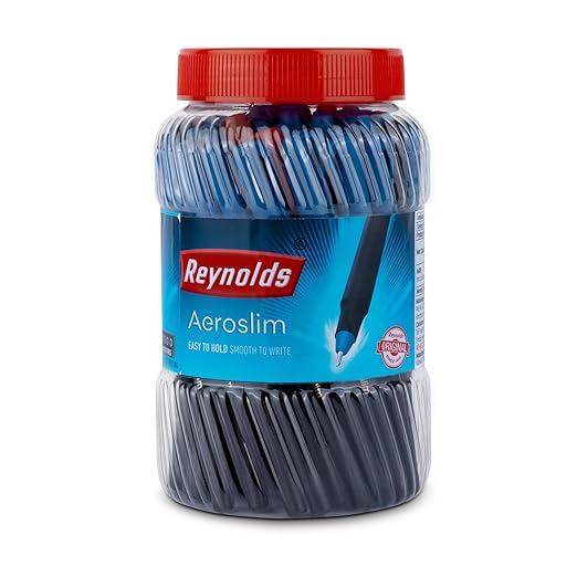 Reynolds Aeroslim Ball Pens Set of 70 – Blue, Black & Red 0.7 mm Tip
