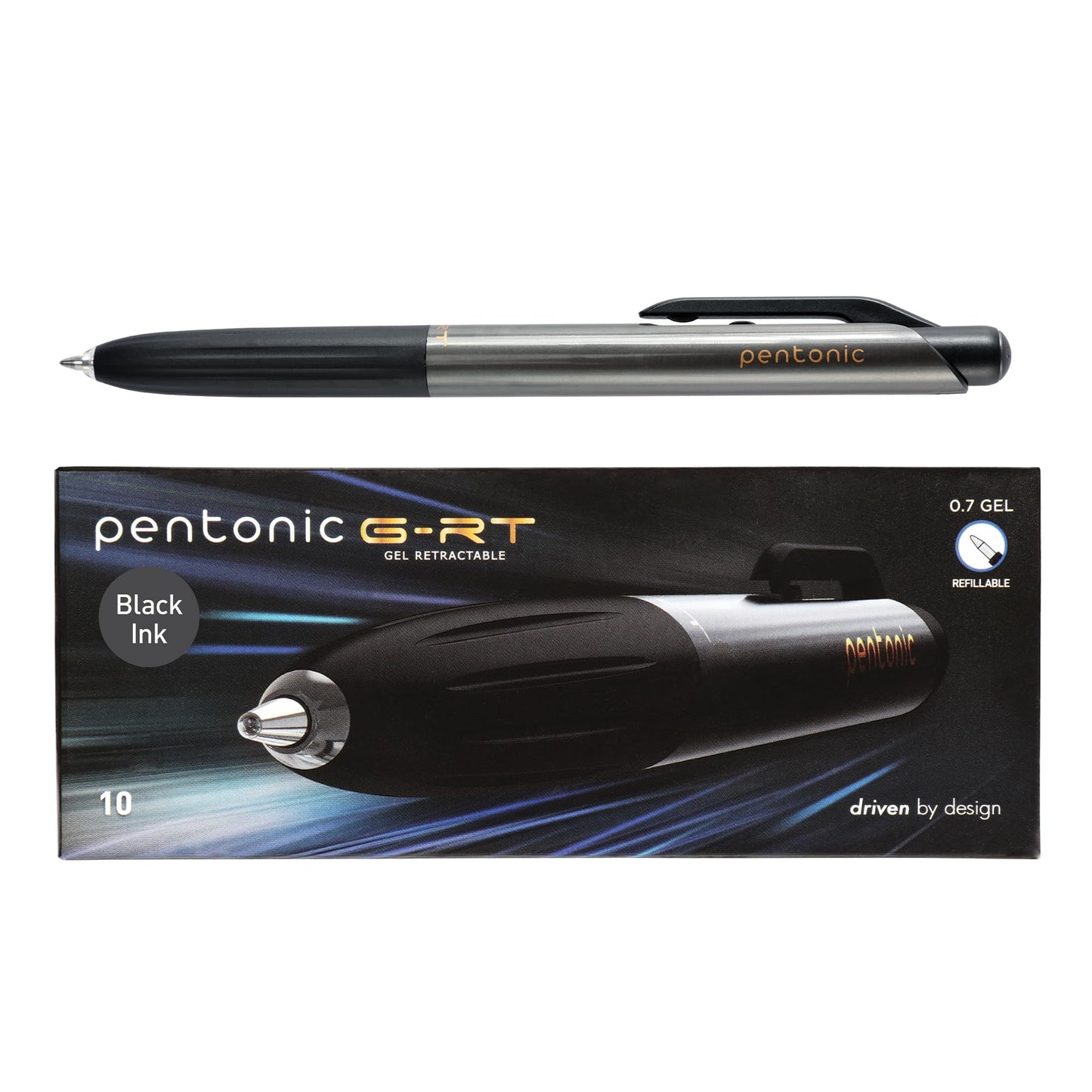 Pentonic G-RT Gel Retractable Pen 10 Units Black