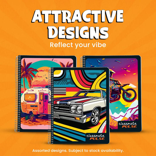 Classmate Pulse Spiral Notebook – 160 Pages,,Premium Ruled