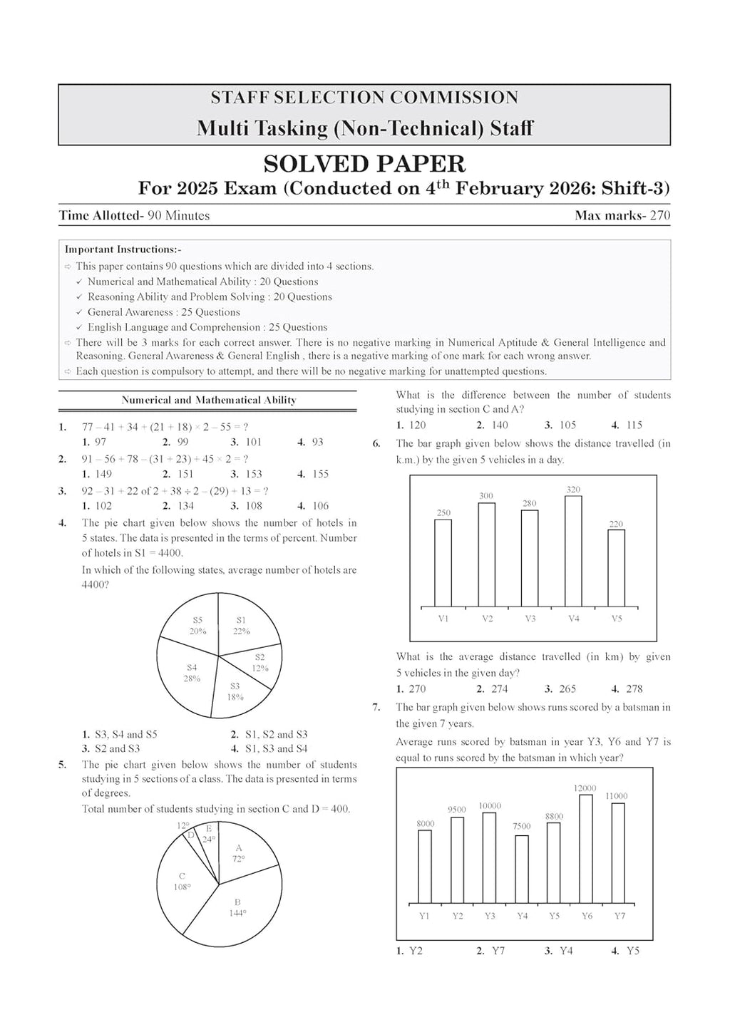 Oswaal SSC MTS & Havaldar Previous Years’ Solved Papers (2016–2025) | 29 Solved Papers | Complete Preparation Guide for 2026 Exam