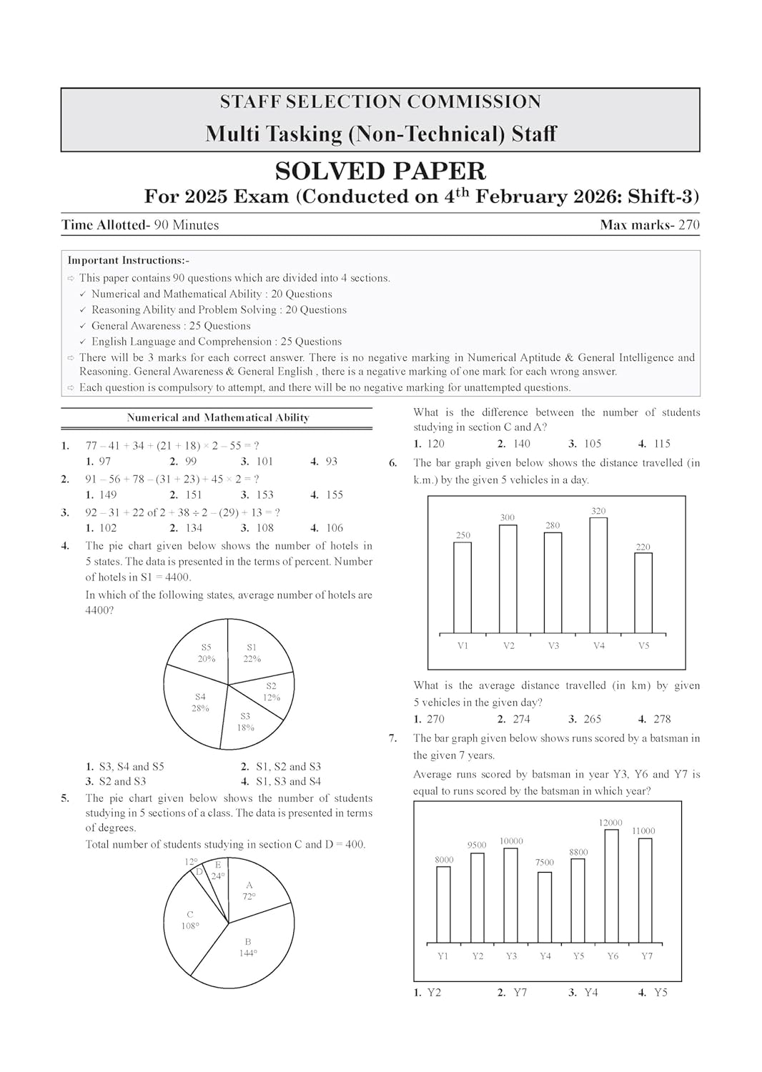 Oswaal SSC MTS & Havaldar Previous Years’ Solved Papers (2016–2025) | 29 Solved Papers | Complete Preparation Guide for 2026 Exam