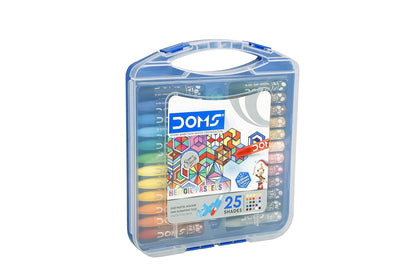 Doms Oil Pastels – 25 Shades | Hard Plastic Case | Free Pastel Holder & Sharpener