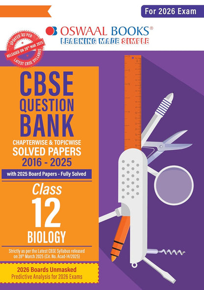 Oswaal CBSE Question Bank Chapterwise and Topicwise Solved Papers Class 12 Biology