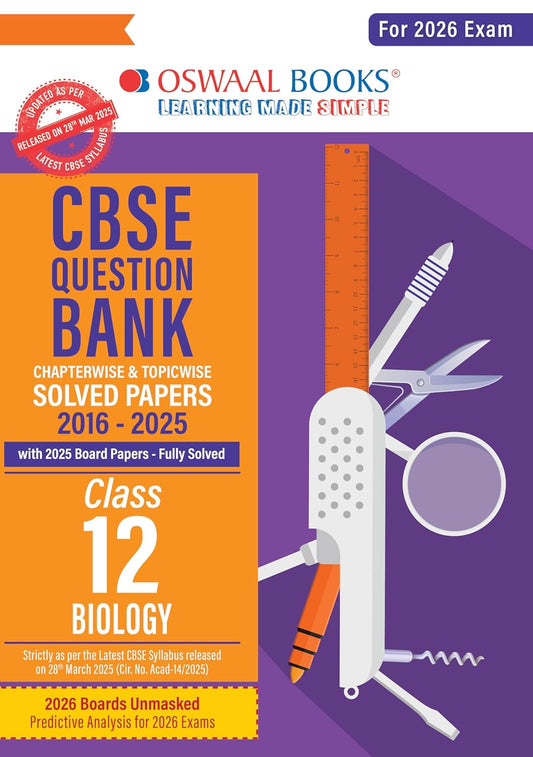 Oswaal CBSE Question Bank Chapterwise and Topicwise Solved Papers Class 12 Biology