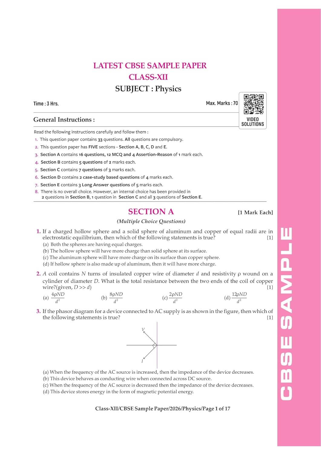 Arihant CBSE 15 Sample Question Papers – Physics Class 12 | 2026 Edition (English Medium)