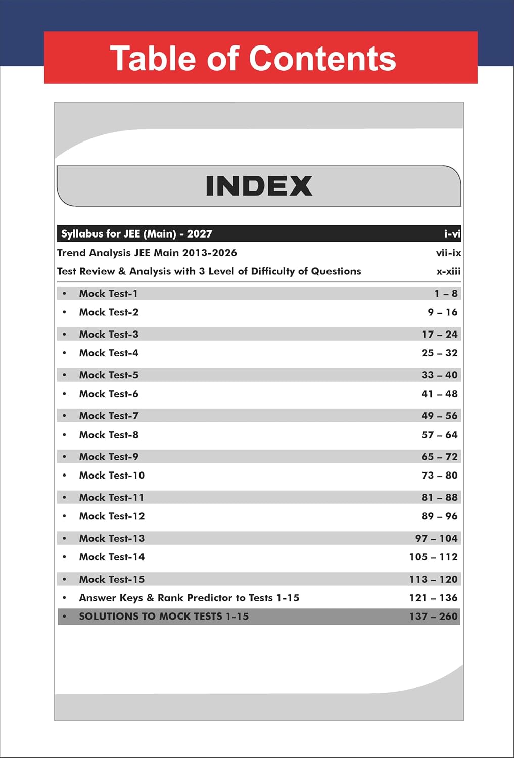Disha 15 Mock Test Series JEE Main 2027 with Rank Predictor 6th Edition (English Medium)