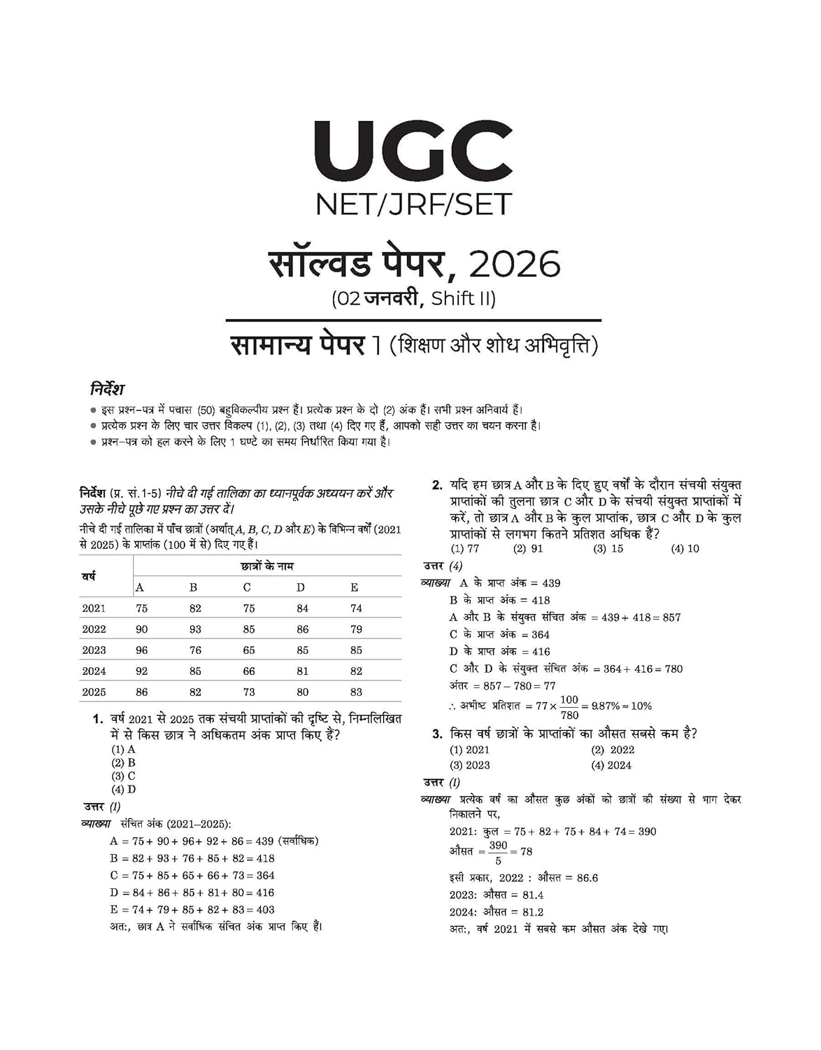 Arihant NTA UGC NET/JRF/SET Paper 1 (Shikshan Evam Shodh Abhivrutti) Solved Papers (2025–2010) Including Jan 2026 Exam (Hindi Medium)