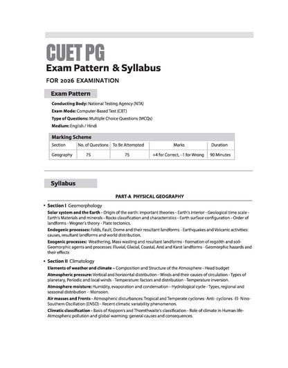 Arihant CUET PG 2026 Geography Chapterwise Notes & Question Bank | English Medium