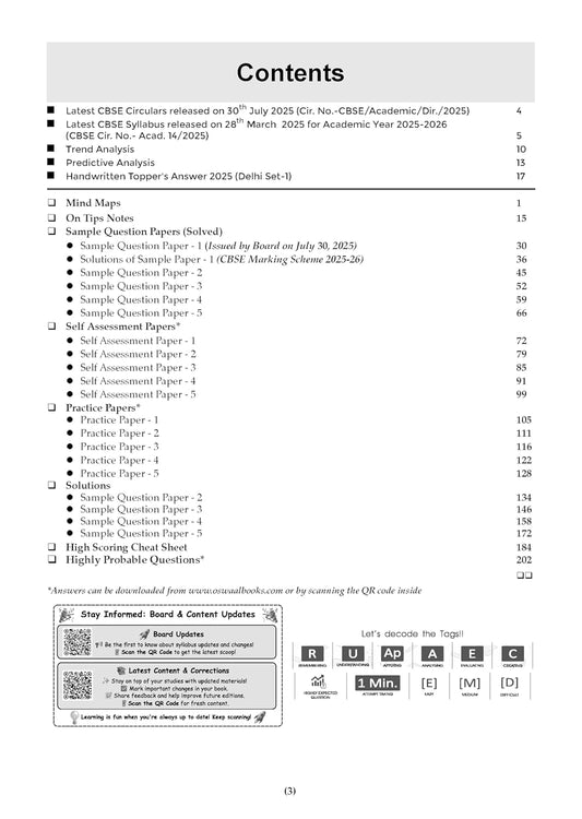 Oswaal Books CBSE 15 Sample Question Papers Class 10 Mathematics (Basic) 2026 | English Medium
