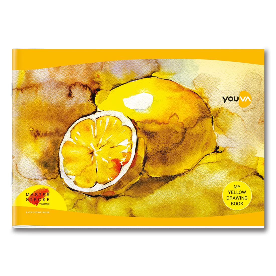 Youva Yellow Drawing Notebook – 21 × 29.7 cm, 36 Pages | Plain Drawing Paper