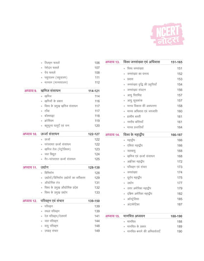 Arihant NCERT Notes Bharat Evam Vishva Ka Bhugol Class 6–12(Old+New)2nd Edition(Hindi)