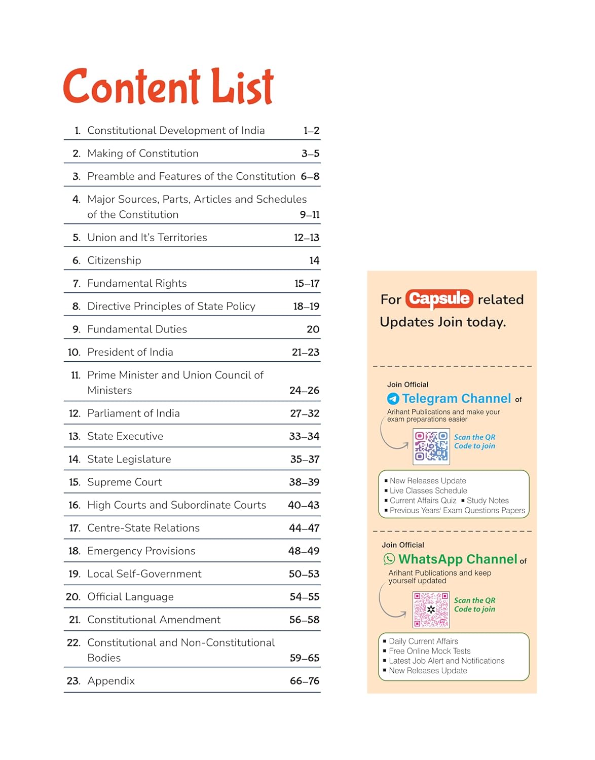Arihant Polity Capsule Handwritten Notes (English Medium)