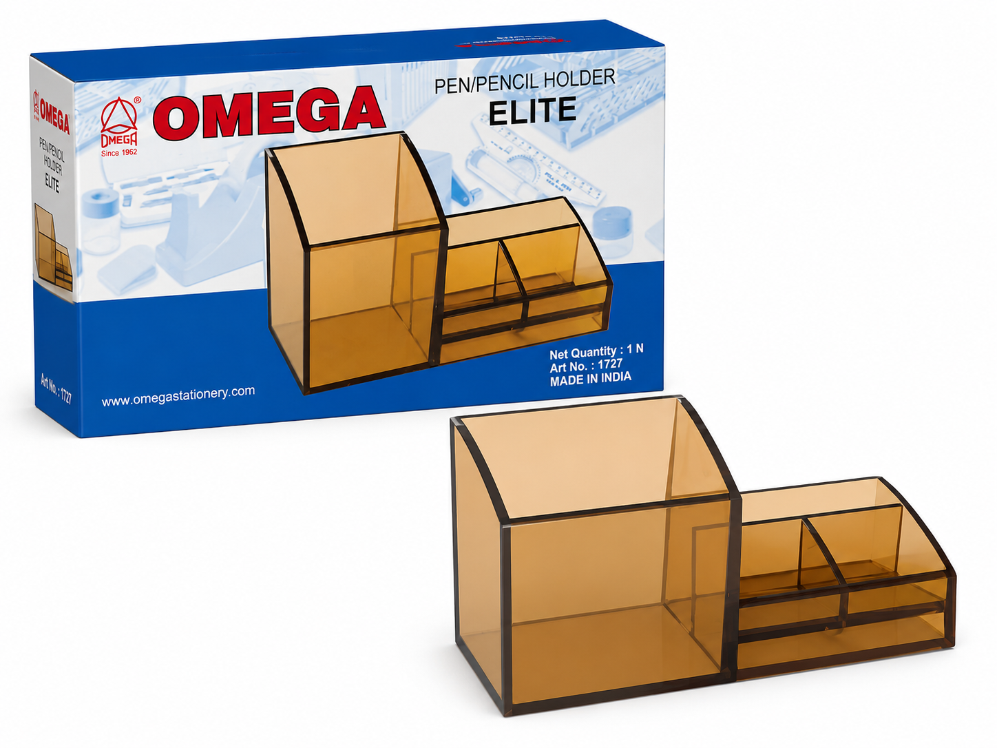 Omega Elite Pen/Pencil Holder Multipurpose Desktop Organizer Office Desk Stationery Holder Art No. 1727