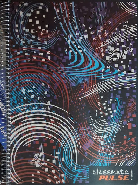 Classmate Pulse 6 Subject Spiral Notebook – 314 Pages, Unruled, Premium Spiral Bound