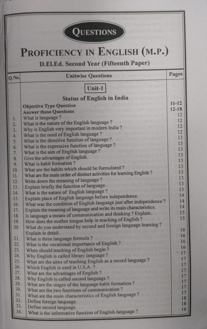 Navbodh DLED 2nd Year – Proficiency in English (Paper 15) [English]